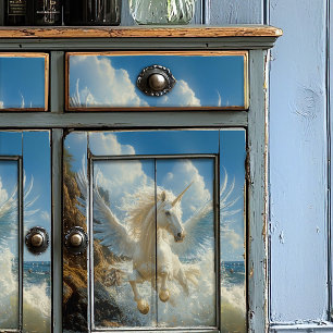 Blue Nautical Unicorn Mythical Fantasy Pegasus Tissue Paper