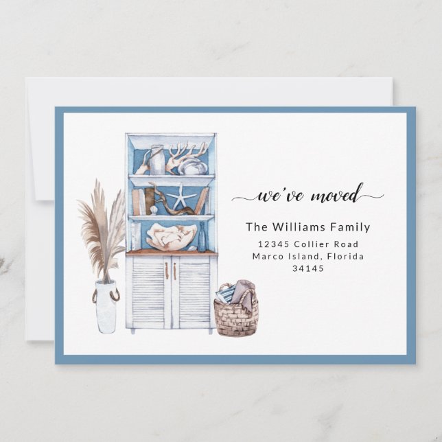 Blue Nautical We’ve Moved  Announcement (Front)