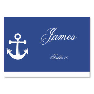 Blue Nautical Wedding Place Cards