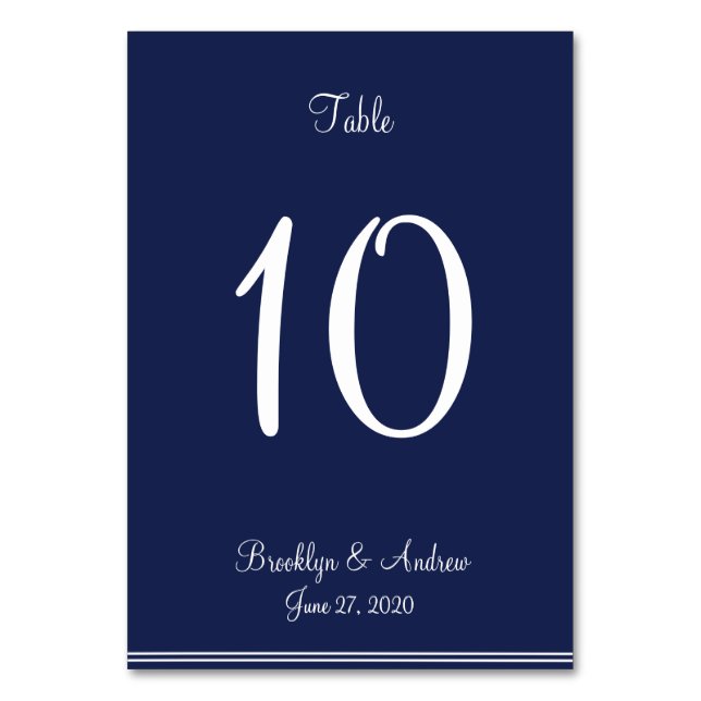 Blue Nautical Wedding Place Cards Table Cards (Front)