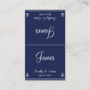 Blue Nautical Wedding Seating Cards Business Cards
