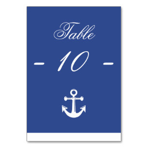 Blue Nautical Wedding Table Cards