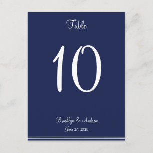 Blue Nautical Wedding Table Numbers Postcard