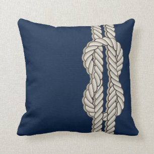 Blue Nautical with Ship's Rope Cushion