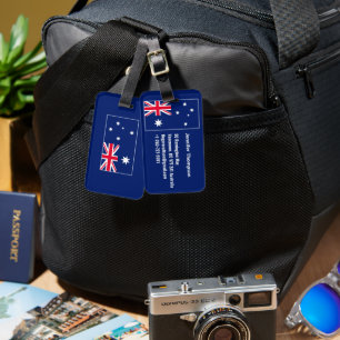 Blue Navy Australia Flag Australian Personalised Luggage Tag
