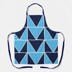 Blue Navy Blue Geometric Triangle  Apron