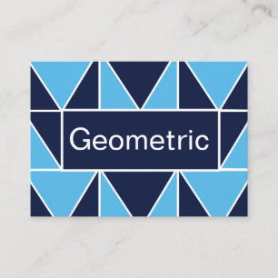 Blue Navy Blue Geometric Triangle Business Card