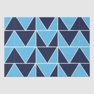 Blue Navy Blue Geometric Triangle  Tissue Paper