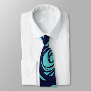 Blue Navy Blue Rose Flower Floral Pattern Tie