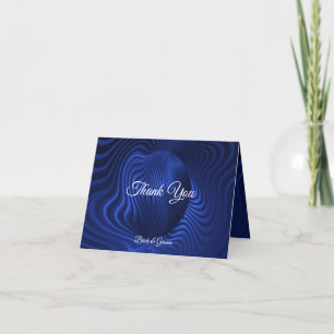 Blue Navy Decorative Thank You Card