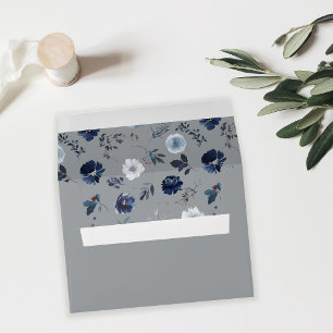 Blue & Navy Floral 2 - Grey 3 Outside Envelope