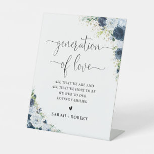 Blue Navy Floral Generation of Love Sign
