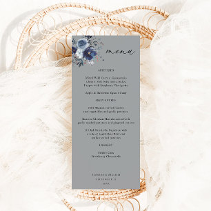 Blue & Navy Floral Tall Menu - Grey
