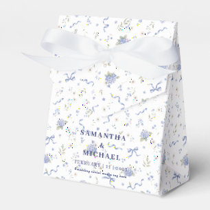 Blue Navy Flowers Floral Wedding Theme Favour Box