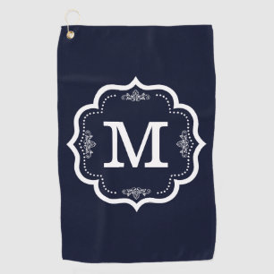 Blue Navy  Monogram Golf Towel