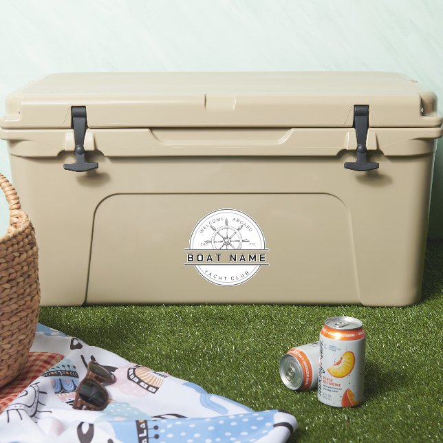 Blue navy Nautical Anchor yacht club boat marina  (Cooler)