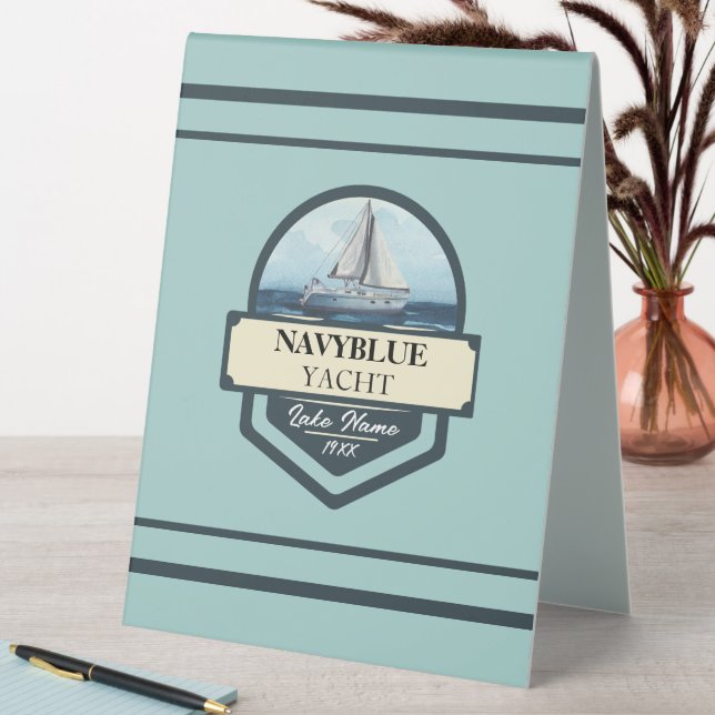 Blue Navy Nautical Anchor yacht club boat marina  (In SItu (Table))