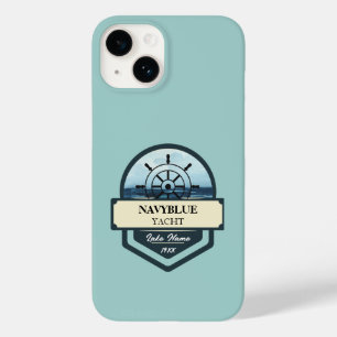 Blue Navy Nautical Anchor yacht club boat marina  Case-Mate iPhone 14 Case