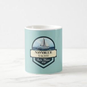 Blue Navy Nautical Anchor yacht club boat marina Coffee Mug