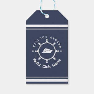 Blue Navy Nautical Anchor yacht club boat marina Gift Tags