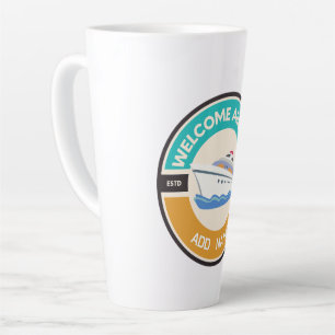 Blue navy Nautical Anchor yacht club boat marina Latte Mug