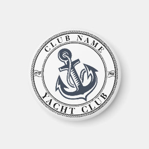 Blue navy Nautical Anchor yacht club boat marina Magnet