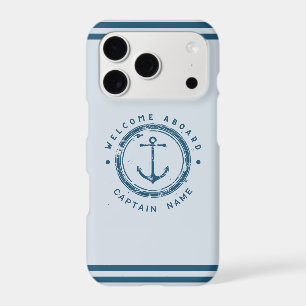 Blue Navy Nautical Anchor yacht club boat Retro Na