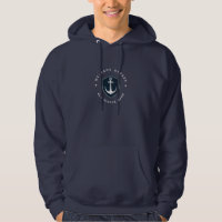 Blue Navy Nautical Anchor yacht club sailing Name