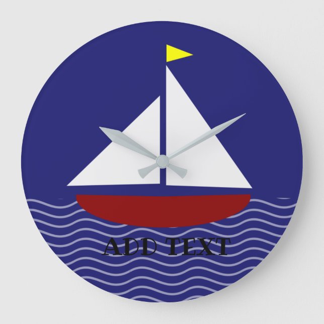 Blue navy style large clock (Front)
