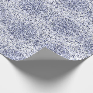 Blue Navy Unique Elegant Modern Snowflake Wrapping Paper