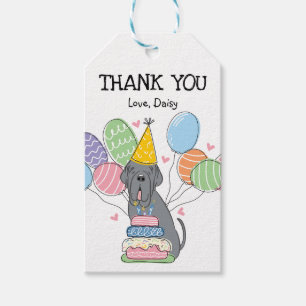 Blue Neapolitan Mastiff Birthday Favour Gift Tags