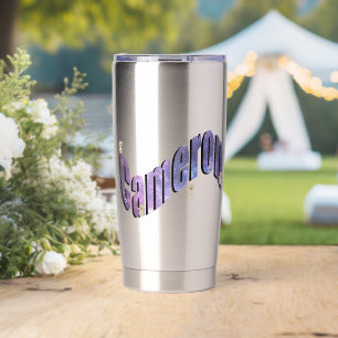 Blue Nebula Cameron Name With Teddies, Insulated Tumbler