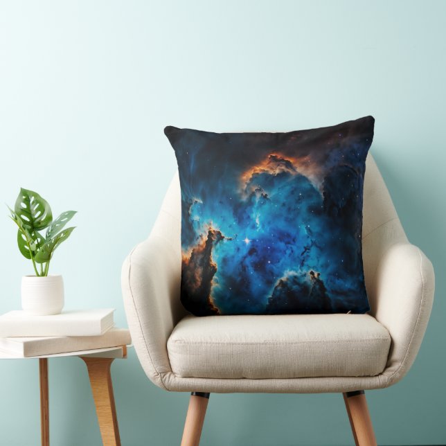 Blue Nebula Clouds AI Concept Art by Xzendor7 Cushion (Chair)