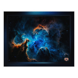 Blue Nebula Clouds AI Concept Art by Xzendor7 Photo Print