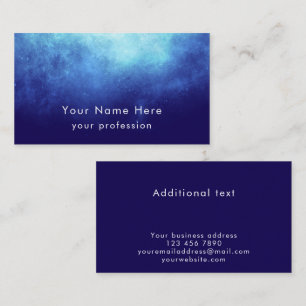 Blue Nebula Custom Text Cool Modern Professional Business Card
