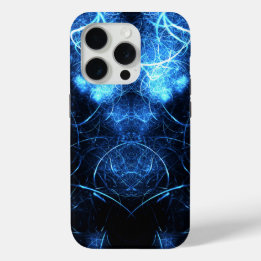 Blue Nebula Energy Fractal Art iPhone 15 Pro Case