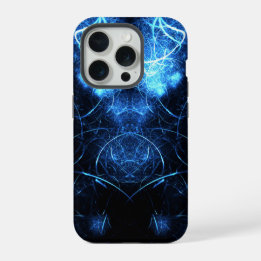 Blue Nebula Energy Fractal Art iPhone 15 Pro Case