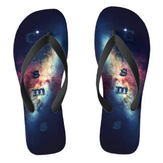 Blue Nebula Galaxy Space Cosmos Thongs