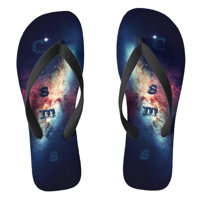 Blue Nebula Galaxy Space Cosmos Thongs (Footbed)