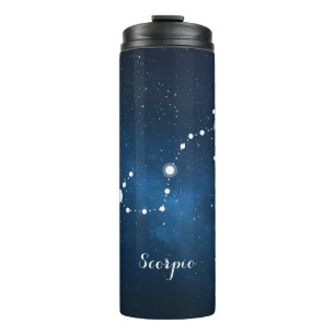 Blue Nebula Scorpio Zodiac Sign Thermal Tumbler