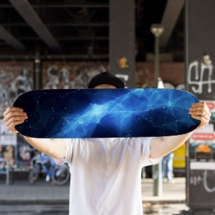 Blue Nebula Skateboard   Space Skateboard Deck