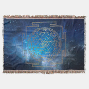 Blue Nebula Sri Yantra - Blanket