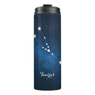 Blue Nebula Taurus Zodiac Sign Thermal Tumbler