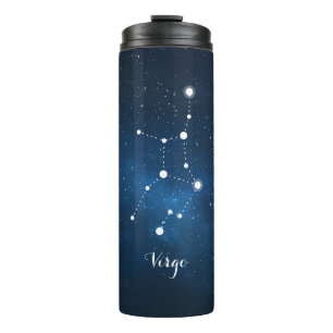 Blue Nebula Virgo Zodiac Sign Thermal Tumbler