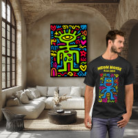 Blue Neon Alien – Funky One-Eyed Pop Art Character