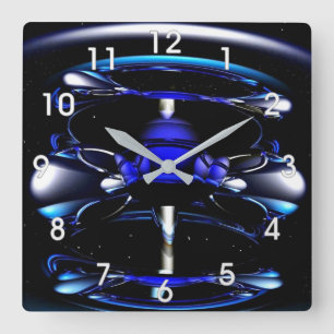 blue neon clock