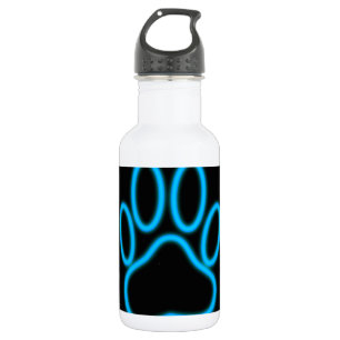Blue Neon Dog Paw Print 532 Ml Water Bottle
