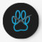 Blue Neon Dog Paw Print