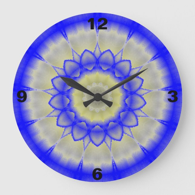 Blue neon  Kaleidoscope Clock (Front)