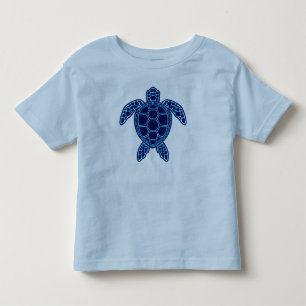 Blue Neon Lava Sea Turtle Symmetrical Design Toddler T-Shirt